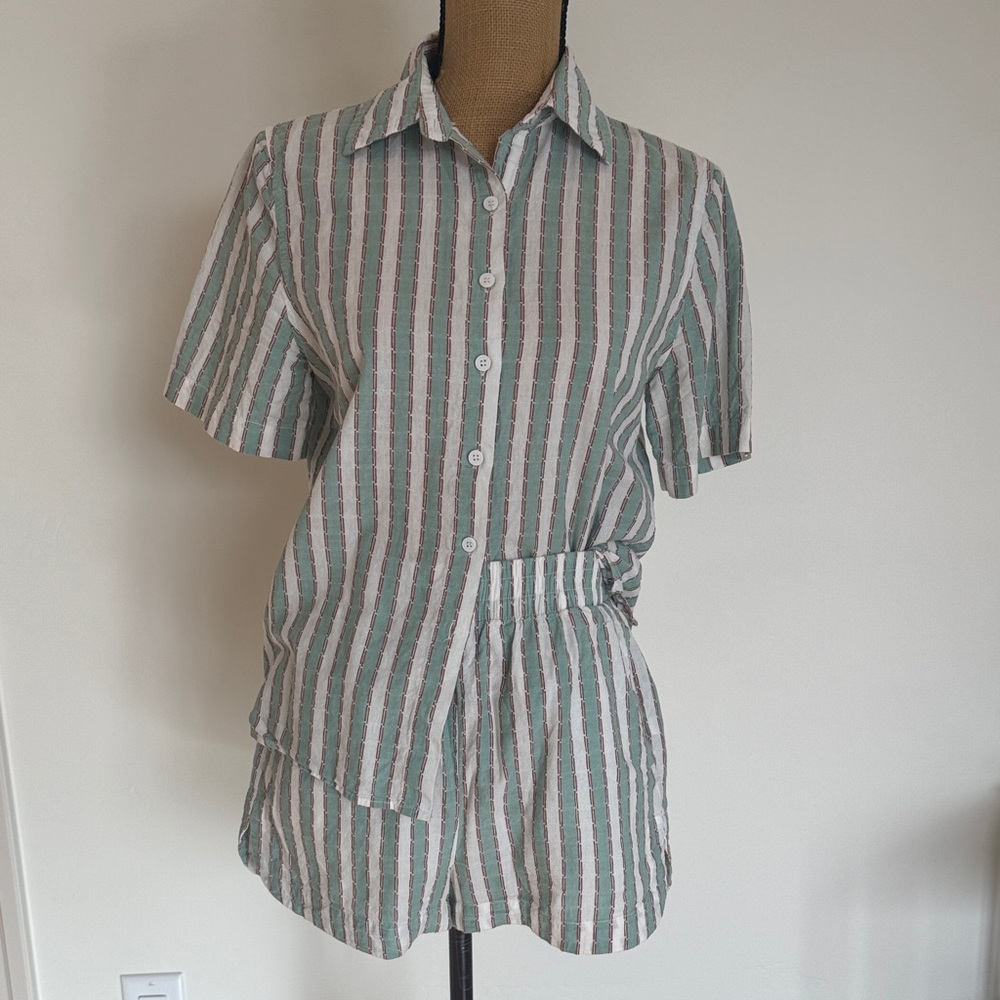 Rhythm Striped Green and Pink Women's Shorts